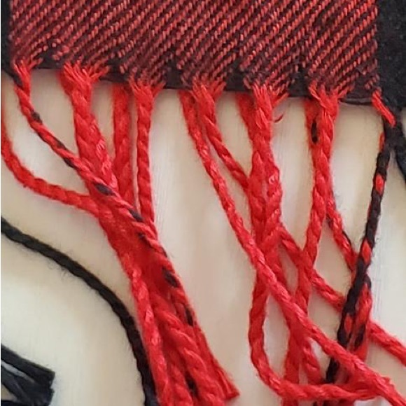 Red and Black Buffalo Plaid Wrap Scarf - Picture 9 of 10